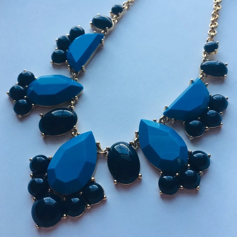 KATE SPADE - Day Tripper BIB Statement NECKLACE Blue Black GOLD